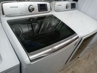 Samsung gray-face top load washer and dryer set - Free delivery