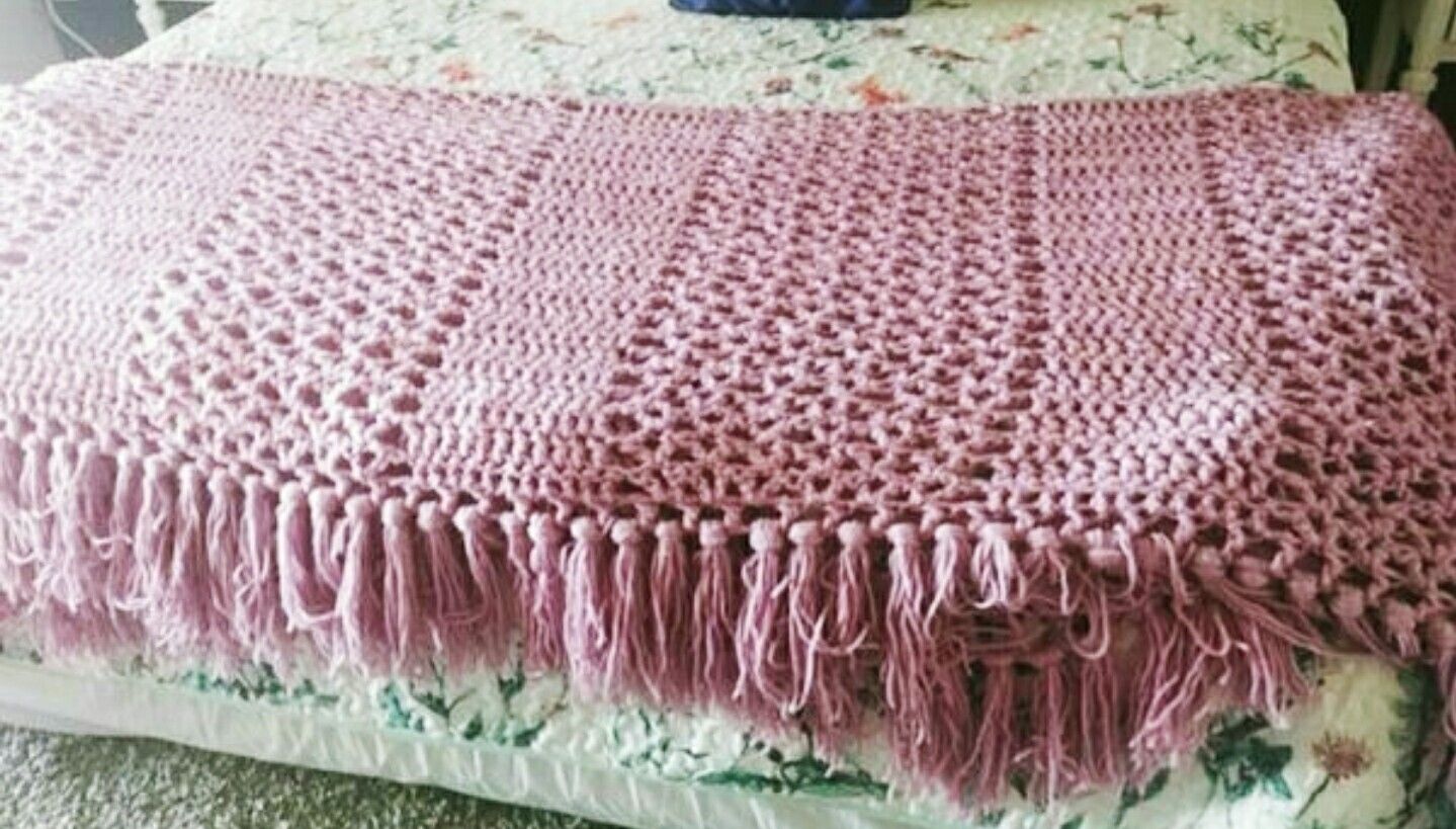 Big purple lavender crochet blanket