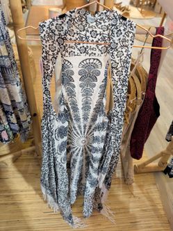 Boho Printed Sleeveless Vest with Fringe