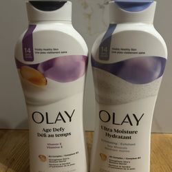 NEW 2 Olay Exfoliating And Vit E Body Wash