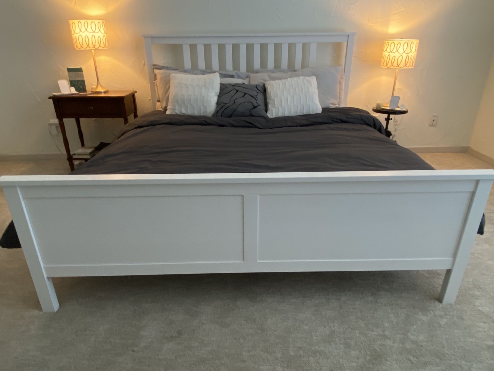 White King Size Bed Frame And Mattress