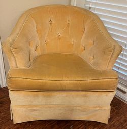 Vintage Tufted C-Shaped Arm Chair