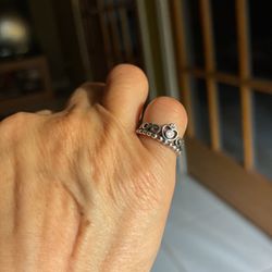 Tiara Pinkie Ring With Solitaire Diamond!