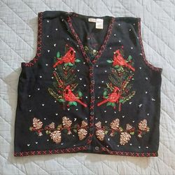Woman's Bobbie Brooks Red Bird Sweater Vest size XXL. Pickup  Only. 
