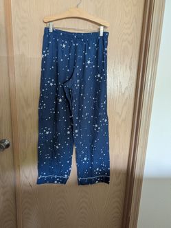 Victoria's Secret 100% Cotton Navy Blue Moon and Stars Pajama Pants - Small