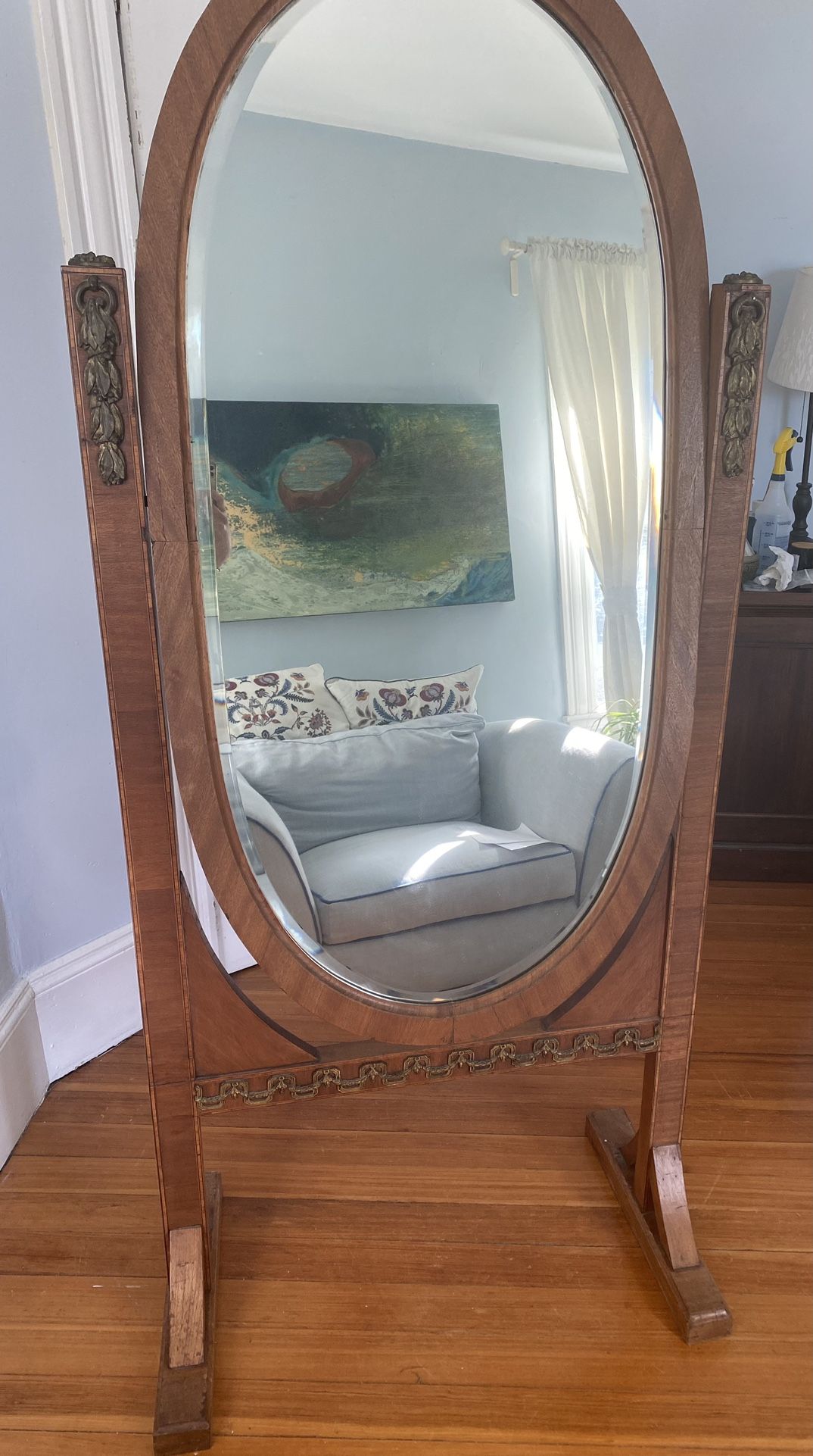 Chevalier Antique Wood Mirror 