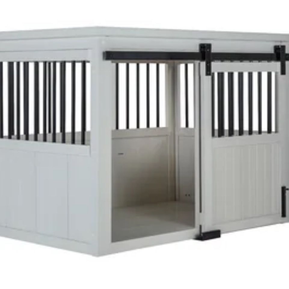Dog Crate with Sliding Barn Door 