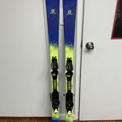 140cm Salomon QST skis hand sharpened and waxed and binding adjustment free with purchase 