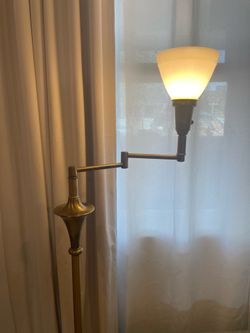 Vintage Mid Century Brass Swing Arm Floor Lamp - Andel Mfg. Co. Torchiere