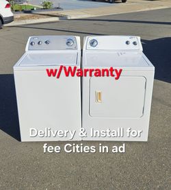 Kenmore Washer and Electric 220v dryer set Delivery and install for fee Cities in ad with warranty
