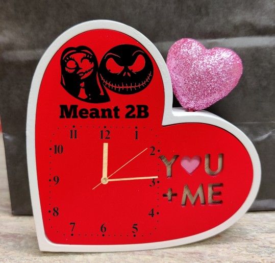 Laser Engraved Jack Skellington And Barbie Clock