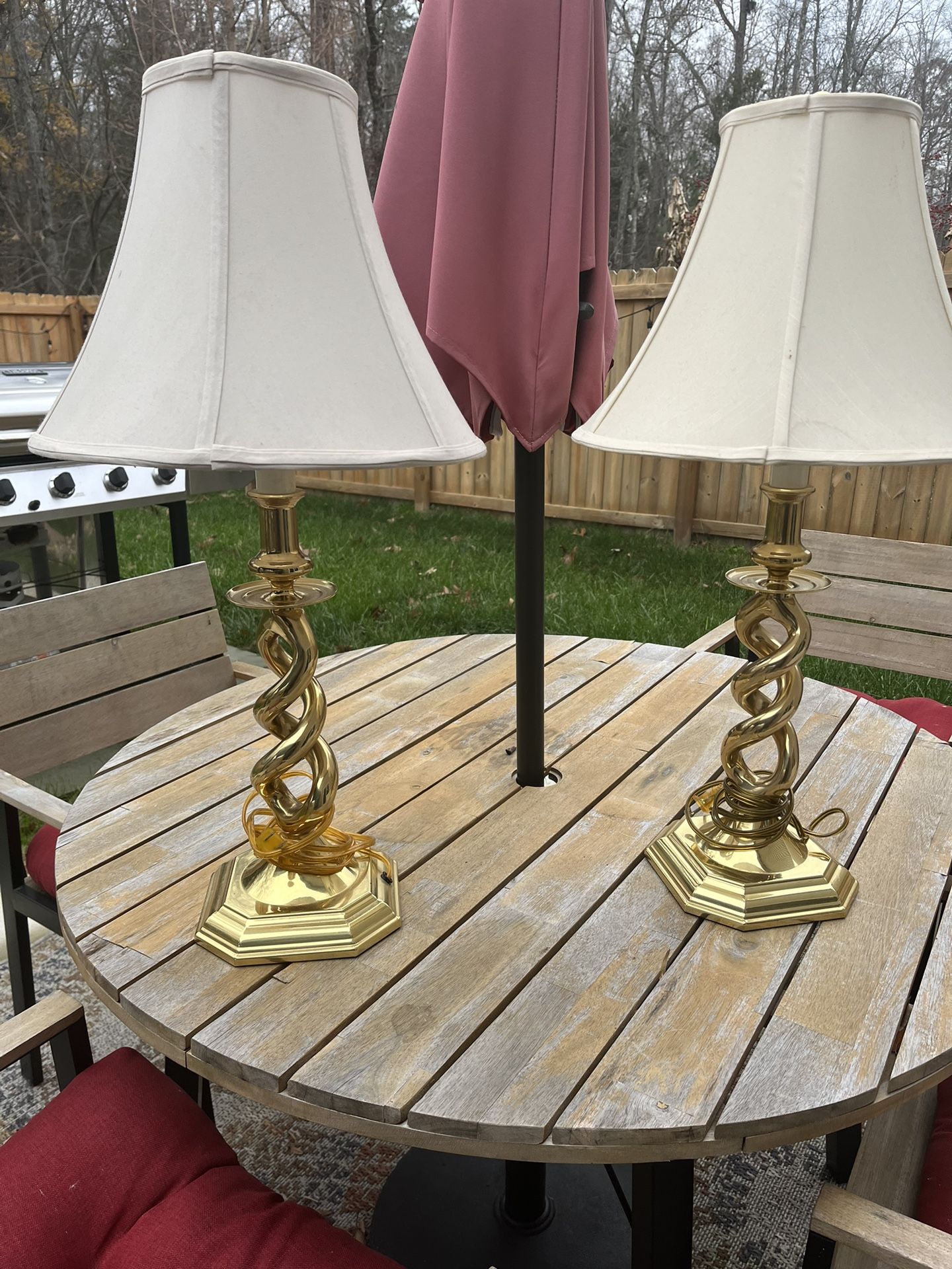 Vintage Baldwin Twist Brass Lamps