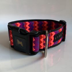 2” Chevron Pink/purple Dog Collar