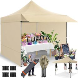 10x10 Pop Up Canopy Heavy Duty Party Tent with Removable Awning and Sidewalls, Easy Up Outdoor Wedding Commercial Canopy, Gazebo All Season Waterproof