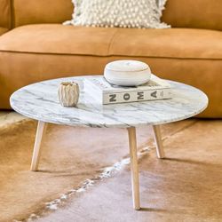 Mara 31.5" Marble Coffee Table & 15 5" Side Table