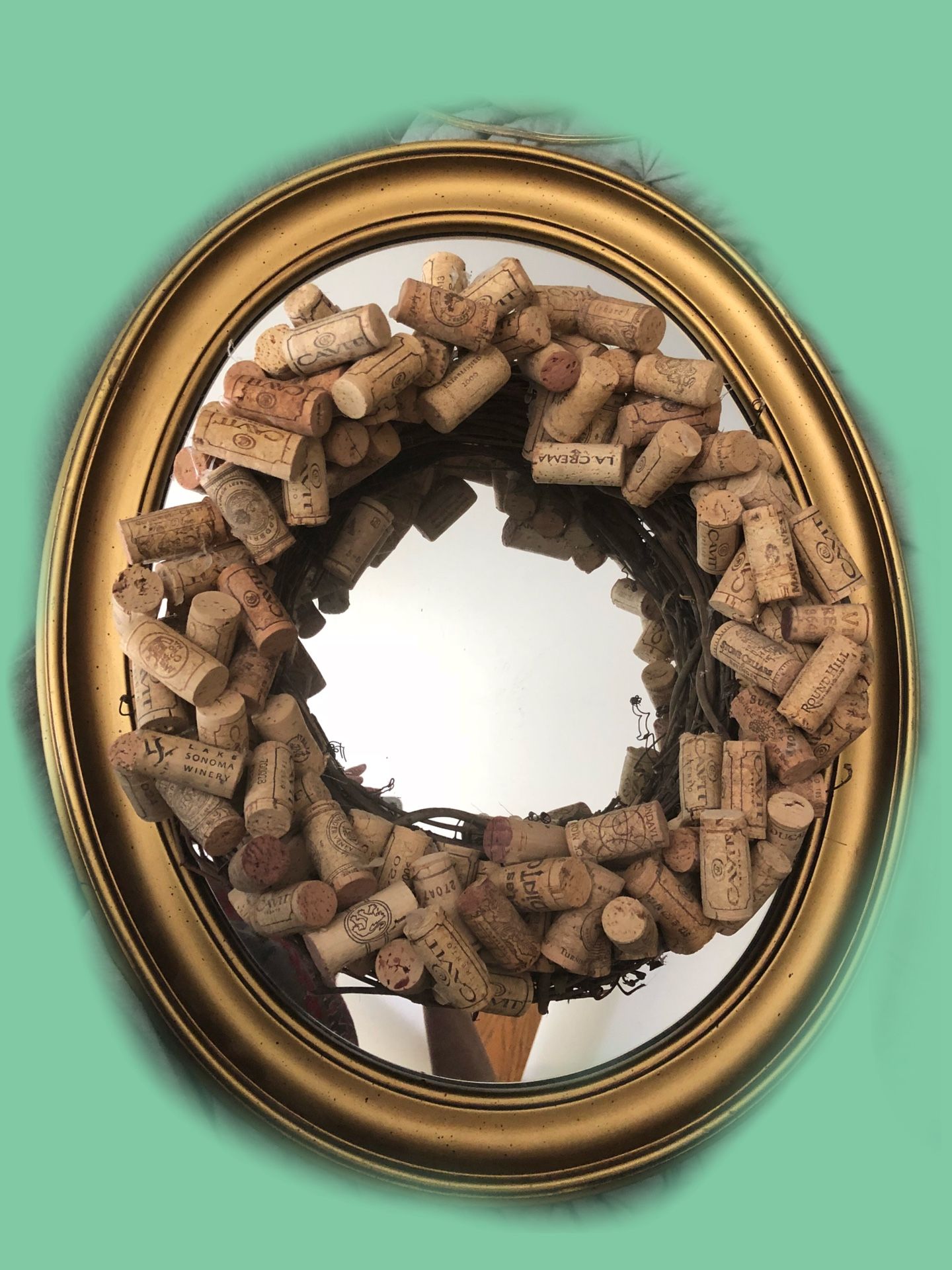 Wine cork wreath