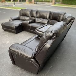 🛋️ Sectional Couch/Sofa - Dark Brown - Recliners - Leather - Delivery Available 🚛