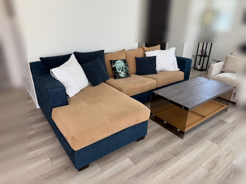 🔥 Modern Living Room Set – Custom L-Shaped Sectional + Coffee Table + TV Console