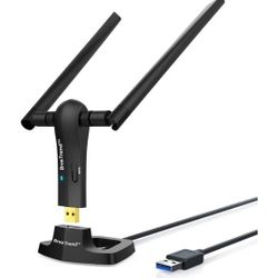 BrosTrend 1200Mbps Long Range USB WiFi Adapter for PC Desktop Laptop of Windows 11/10/8.1/8/7, Wireless Adapter Dual Band 2.4GHz 300Mbps + 5GHz 867Mbp
