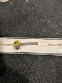 Silver 9.25 minion bracelet for boys