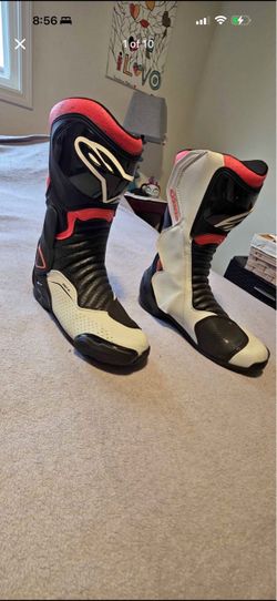 Alpinestars Men's SMX-6 V2 Vented Motorcycle Boots Black/Red/White Size 44