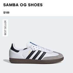 New Mens’ Shoes Adidas Samba OG, Size 11.5