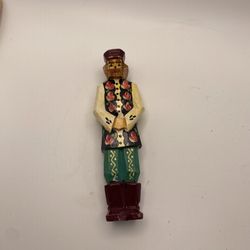 Vtg Russian Hand Carved And Painted Ornament