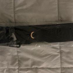 Black Waist Belt with Gold Crescent Detail – NEW