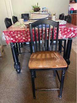 Black Wooden Dining Chairs Set