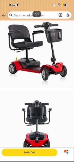 Rascal Venture 4-Wheel Mobility Scooter, Long-Range Battery-Powered Electric Travel, Easy Compact Transport, Battery Included, for Indoor/Outdoor Use