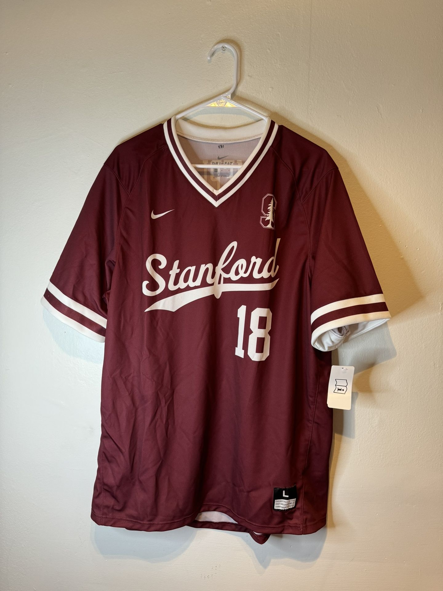 NEW Nike Dri-fit Stanford University Cardinal Baseball Jersey Large Sample #18