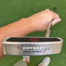 Mint! Odyssey Duel Force 2 Slant Neck Golf Putter! 35 In
