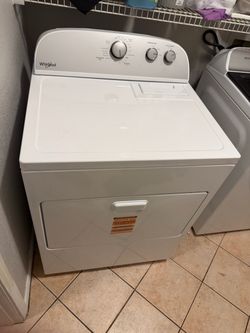 Whirlpool White Top-Load Dryer and Maytag Washing Machine
