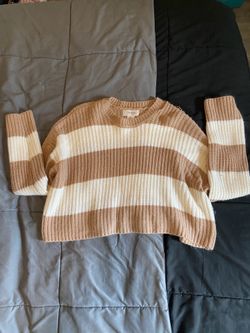 Jessica Simpson brown and cream knitted sweater SIZE M