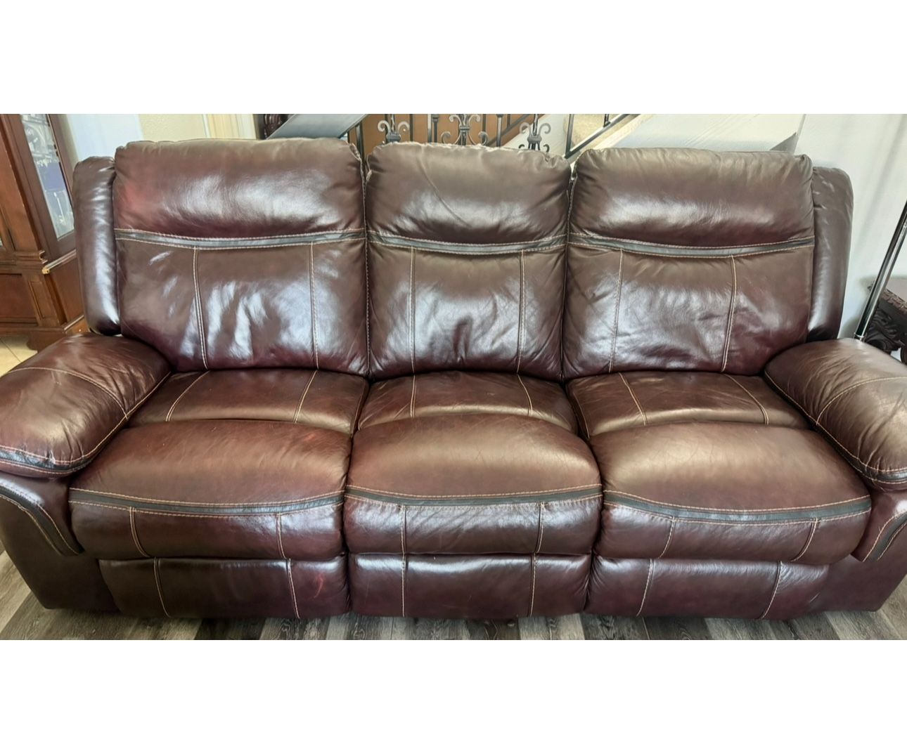 LEATHER POWER RECLINE SOFA & LOVESEAT  SET