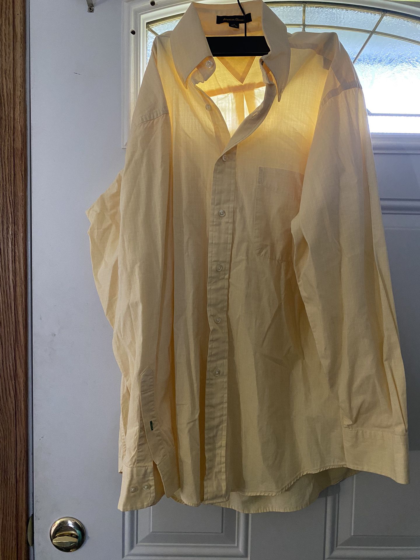 Yellow Tommy Hilfiger Size 15 32/33 Button Down Shirt