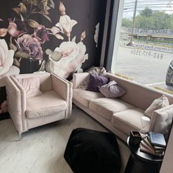 3 Piece Pink Couch Set 