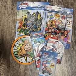 Justice league& Marvel party decorations