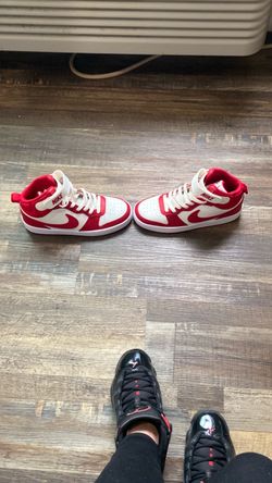 NIKE BORIUGH Mid-Top Sneakers Red and White