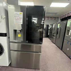 Refrigerator, 36’ Wide Door In Door W/ Water Ice Stainless Steel New 