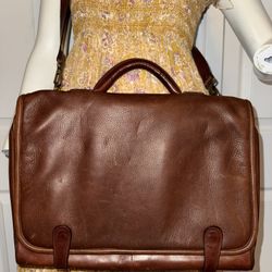 Italian Leather Bally Messenger Bag With Leather Strap