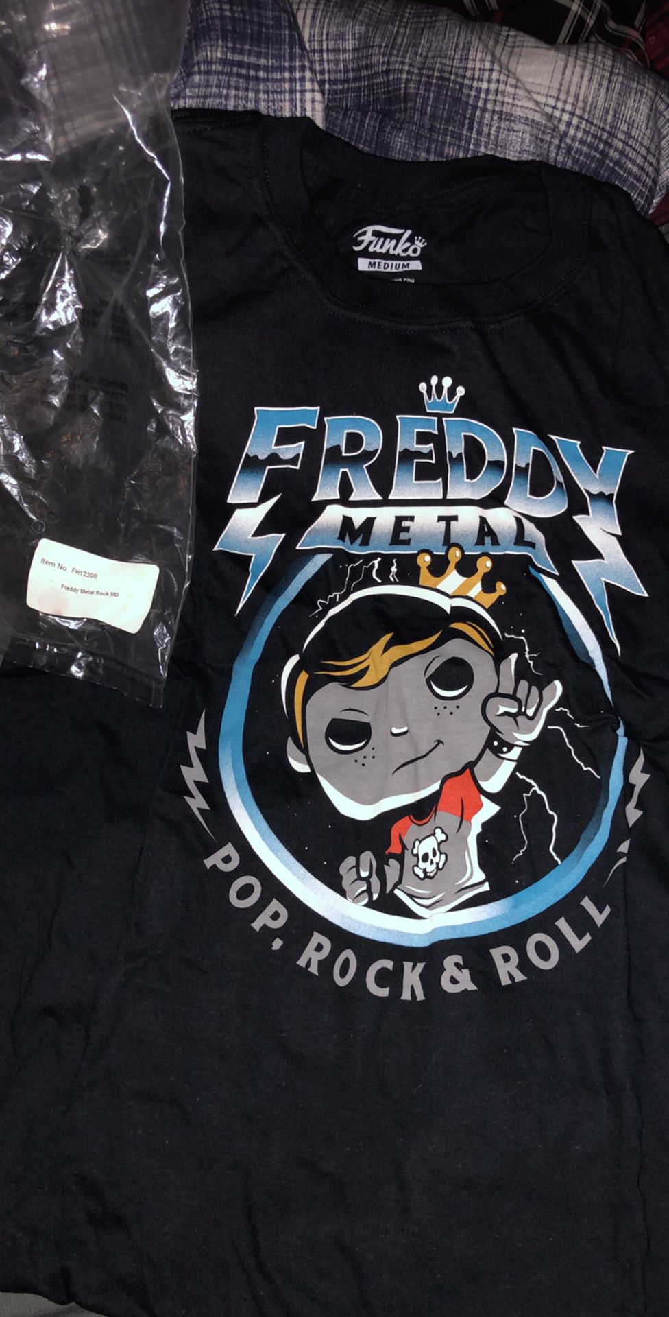 Funko Fundays 2018 Freddy Metal Pop, Rick, & Roll T-Shirt Size L