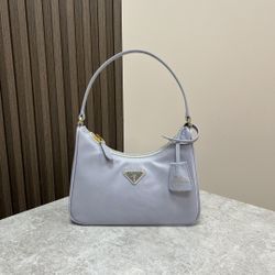 PRADA new leather shoulder strap gold hardware Hobo 