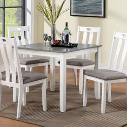 Brand New White & Grey 5pc Dining Table Set