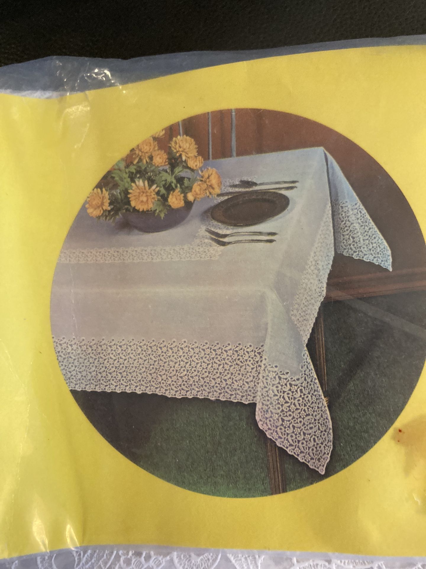 Plastic lace tablecloth