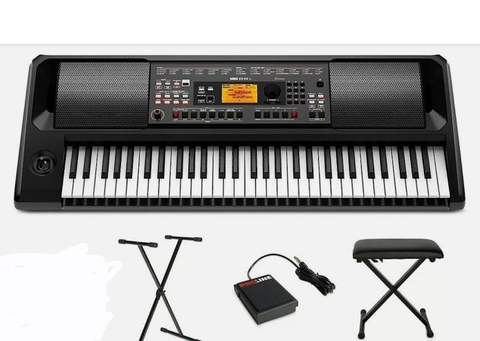 Korg EK-50 Entertainer Keyboard Piano with stand, pedal, and Bench