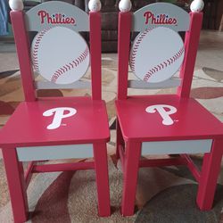2 Solid Wood Philly Baseball Chairs