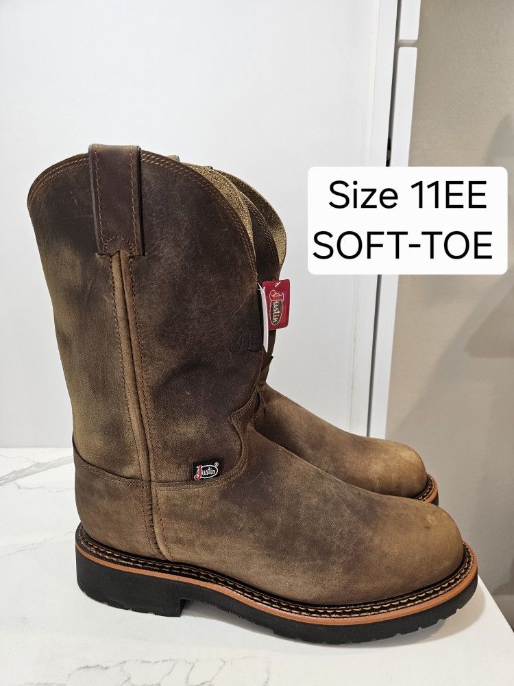 Justin Soft Toe Work Boots Size 11w