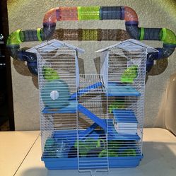Blue Hamster Cage