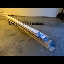 new primed mdf baseboards ( 1/2in by 4in) have 72 linear feet (.50$ per linear ft) PRICE FIRM